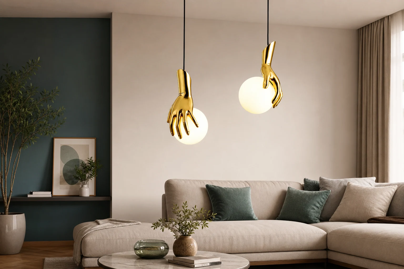 Lampa wisząca Globe trzymająca się w dłoni D451 w stylu kompaktowej lampy wiszącej do pokoju