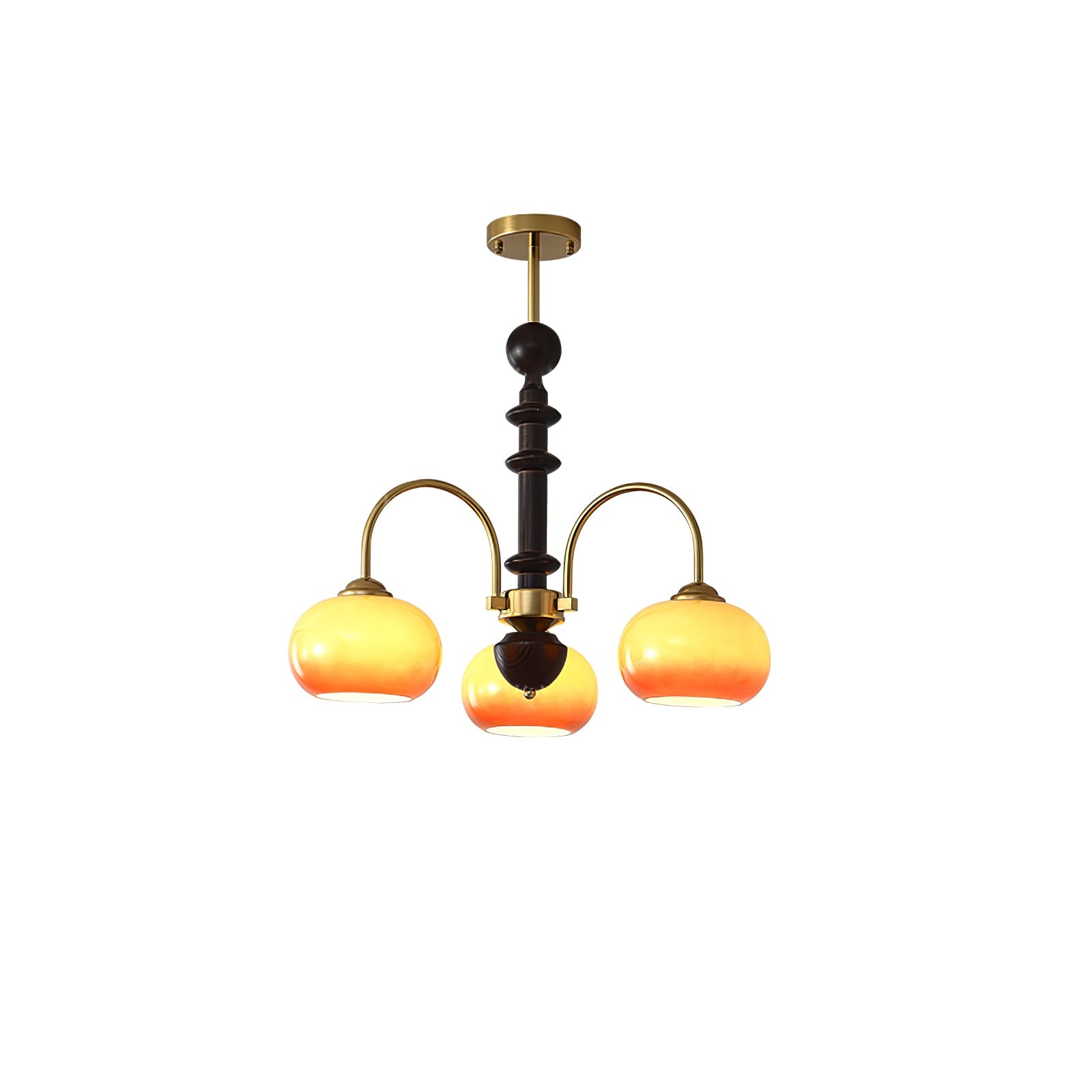 Vintage Bauhaus Persimmon Chandelier M526