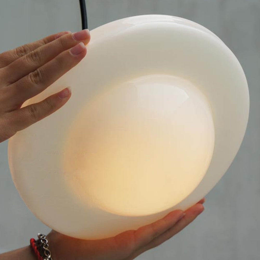 Modern White Milk Glass Geometric Jar Pendant Lamp S167
