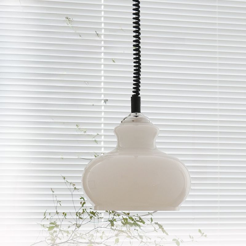 Lunea Nordic Adjustable Retro Cream Glass Pendant Light D955