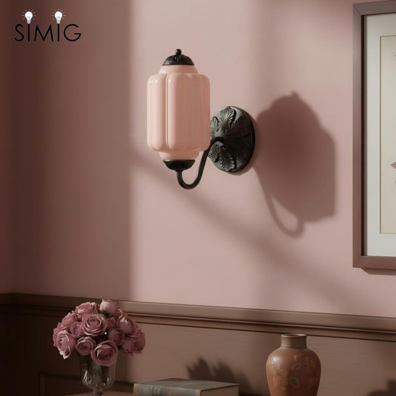 Eloise Vintage Sconce With Milk Glass Shade For Bedroom Or Hallway S194