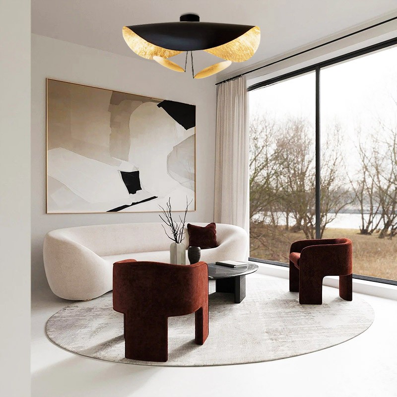 Modern Foil Curved Metal LED Pendant / Ceiling light for Bedroom
