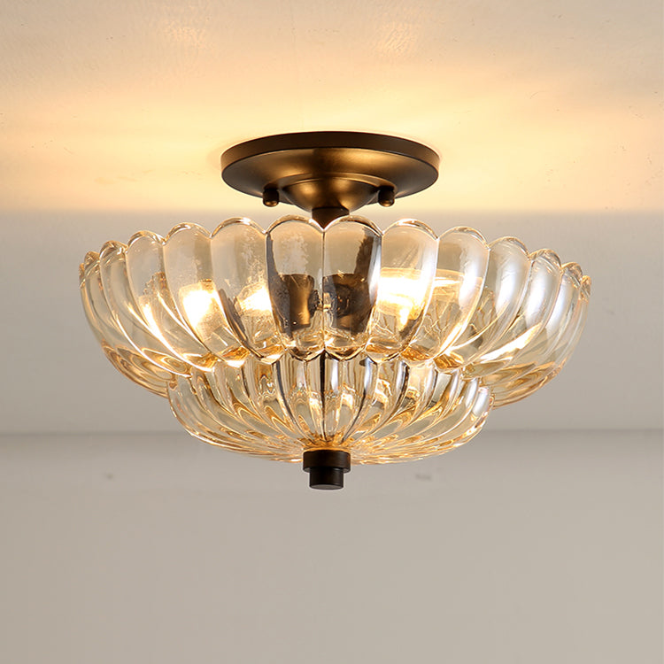 Orilanavo Semi Flush Mount Ceiling Lights Umbrella Shape Glass Lamp G58
