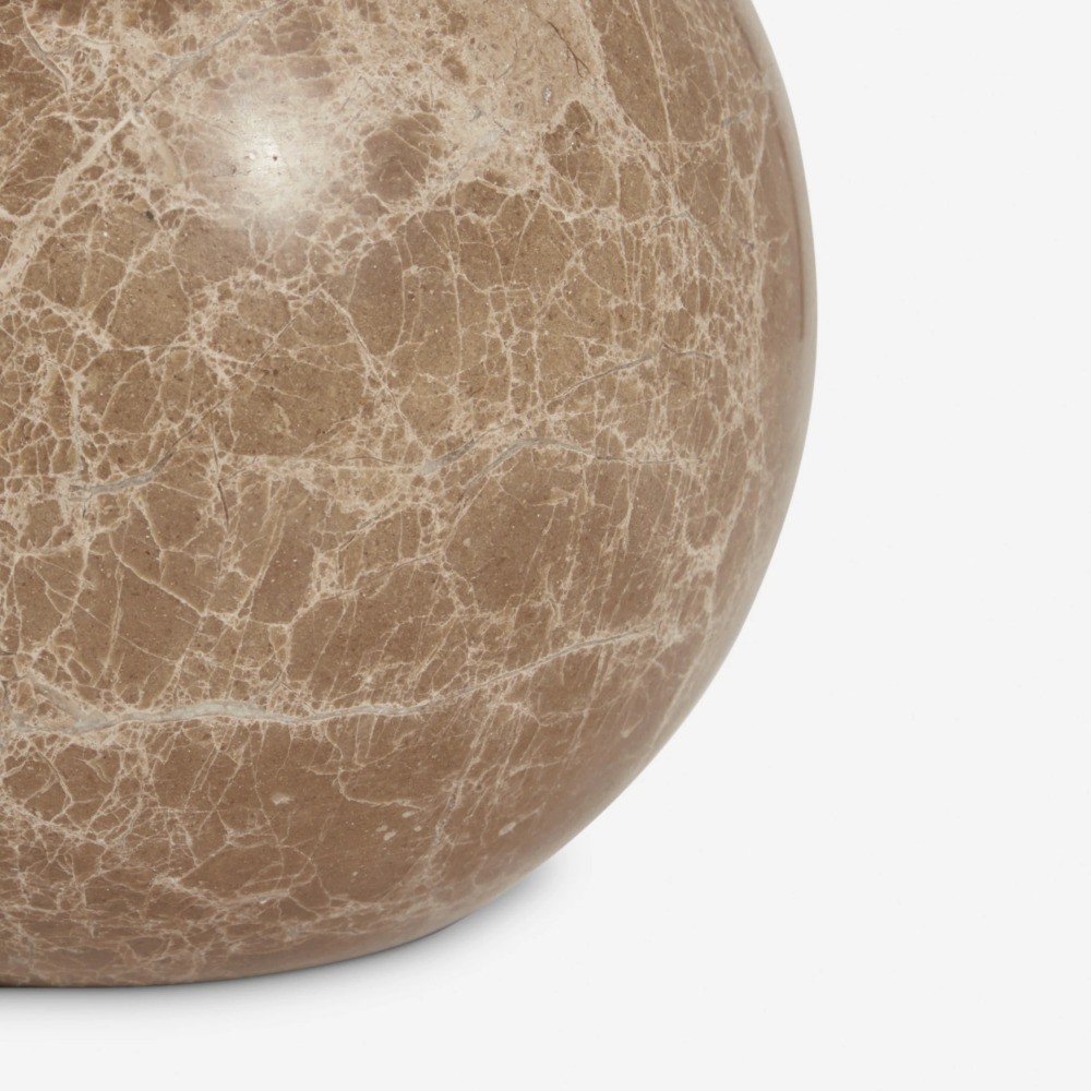 Cordove Table Lamp Sculptural Sphere Base Artistic Table Light - Linen Shade for Bedroom Living Room T475