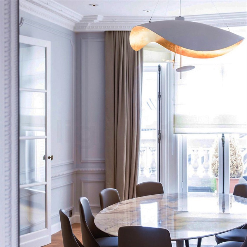 Modern Foil Curved Metal LED Pendant / Ceiling light for Bedroom
