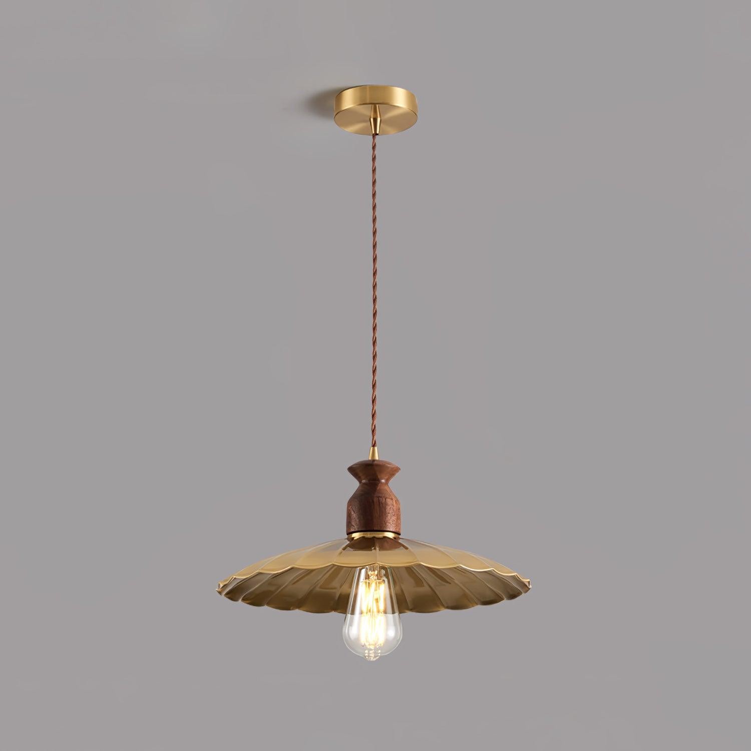 Round Brass Metal Badge Gold Pendant Lamp M84
