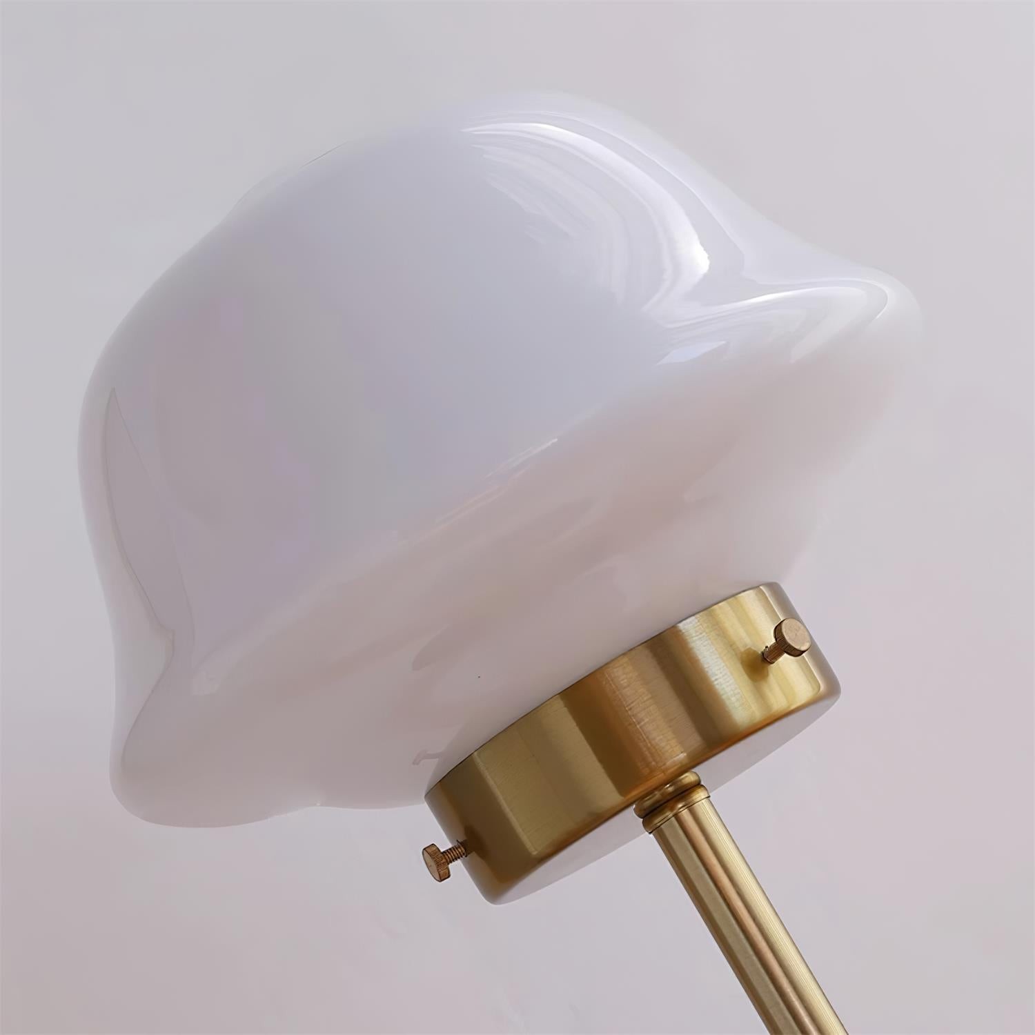 Mid Century Vintage Walnut Glass Table Lamp M395