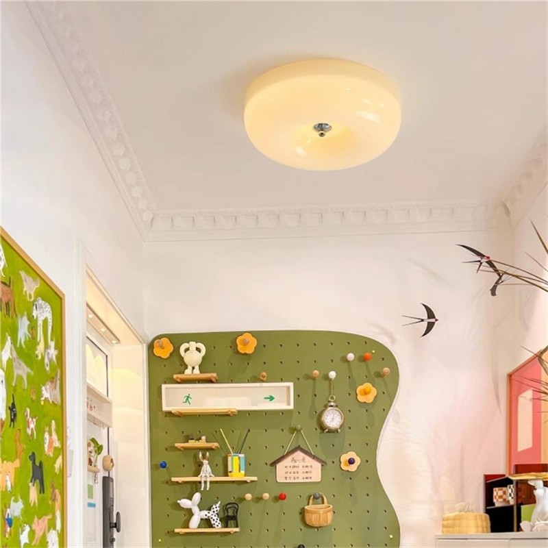 Bauhaus Glass Cream Pudding Ceiling Lamp S151