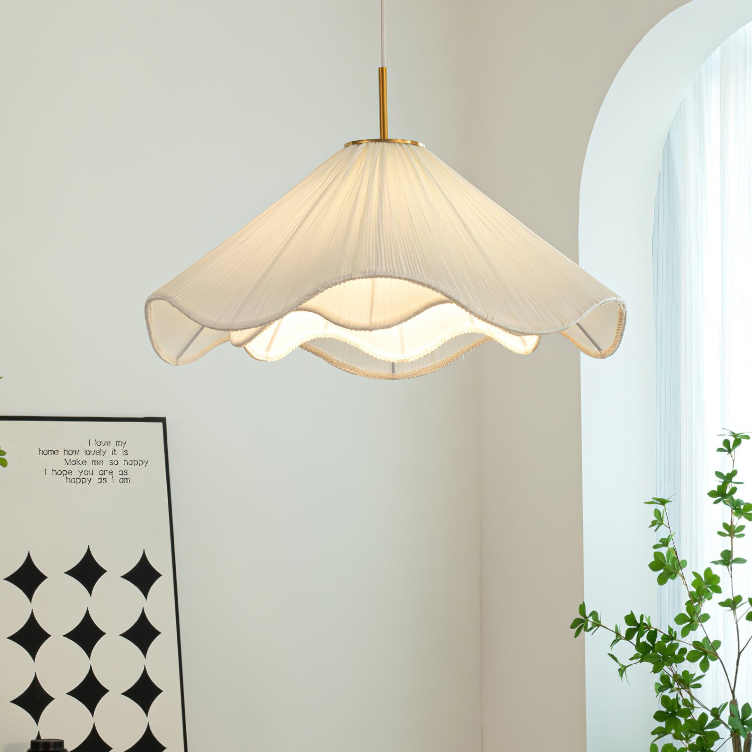Nordic Cream Style Floral Pendant Lamp M561