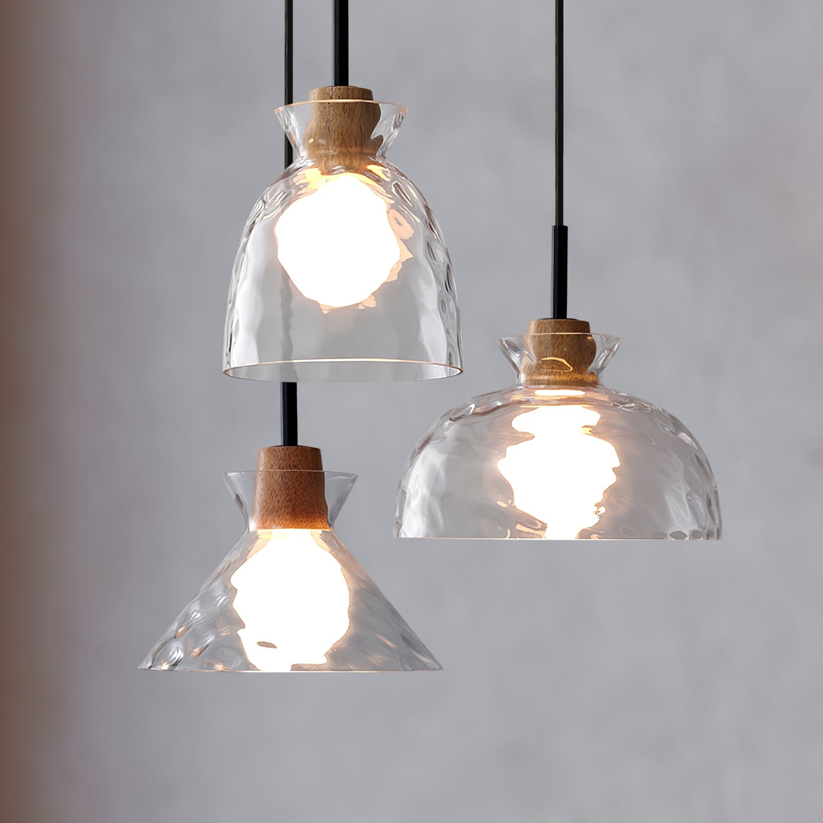 Modern Water Ripple Transparent Glass Pendant Lamp M116