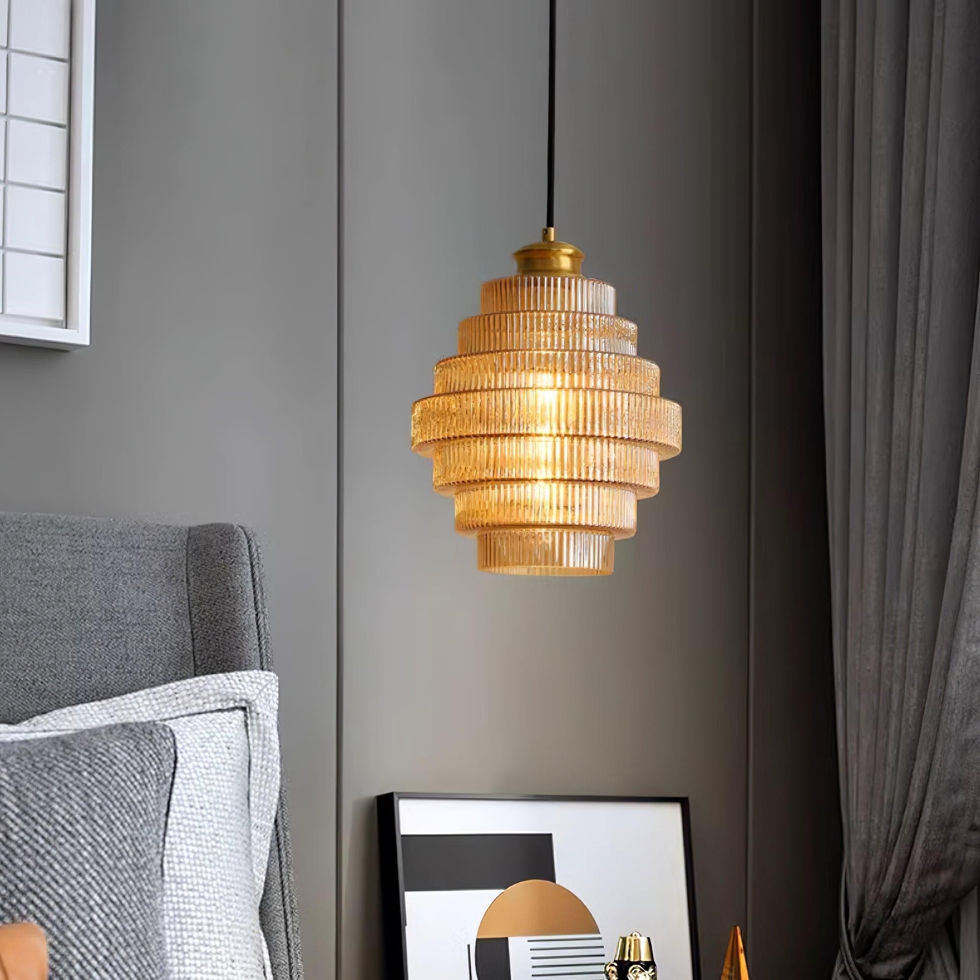 Modern Creative Pleated Design Glass Pendant Lamp M147