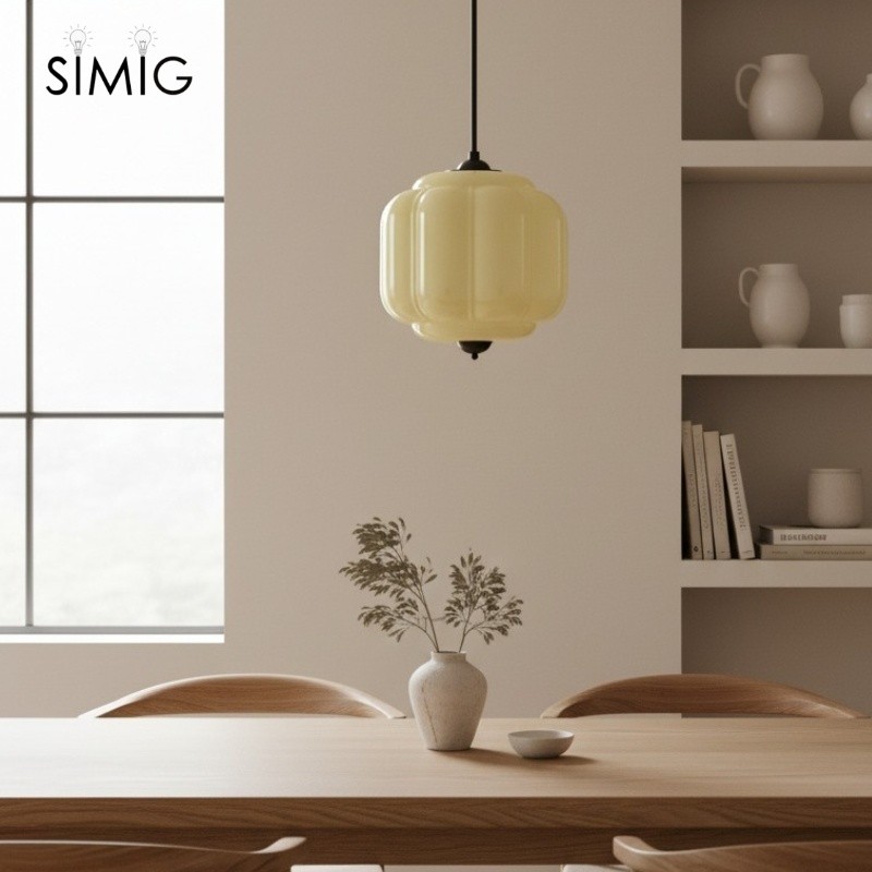 Vintage Cream Glass Pendant Light – Eloise Retro Chandelier S195