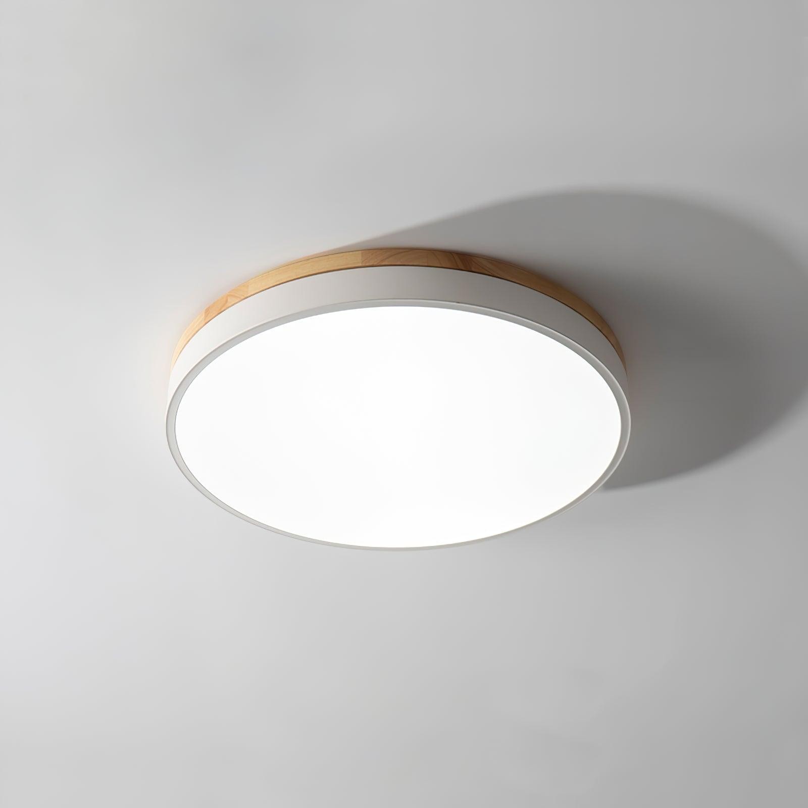 White Round Wooden Ceiling Lamp M298