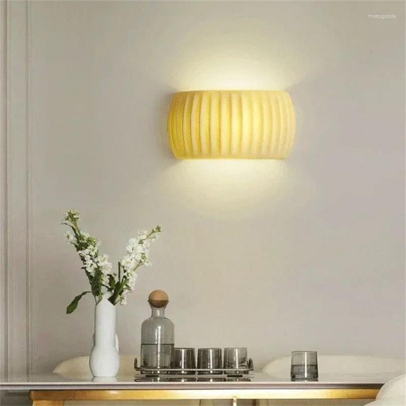 Modern Cream Style Resin Fluted Wall Lamp S150