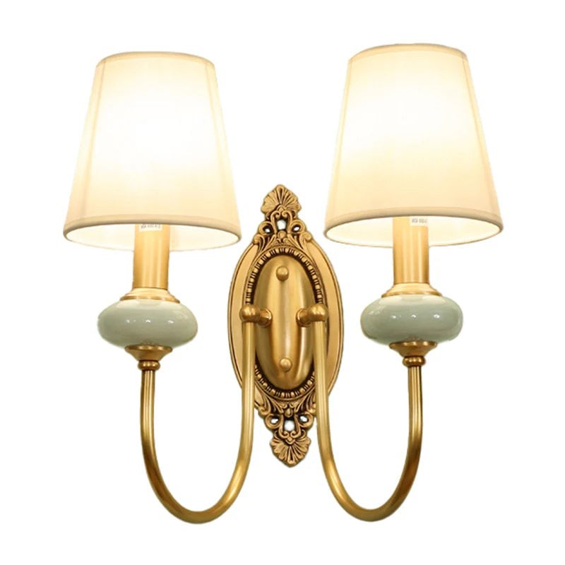 Elaris Elegant Fabric Copper Wall Sconce – Luxury European Style T447