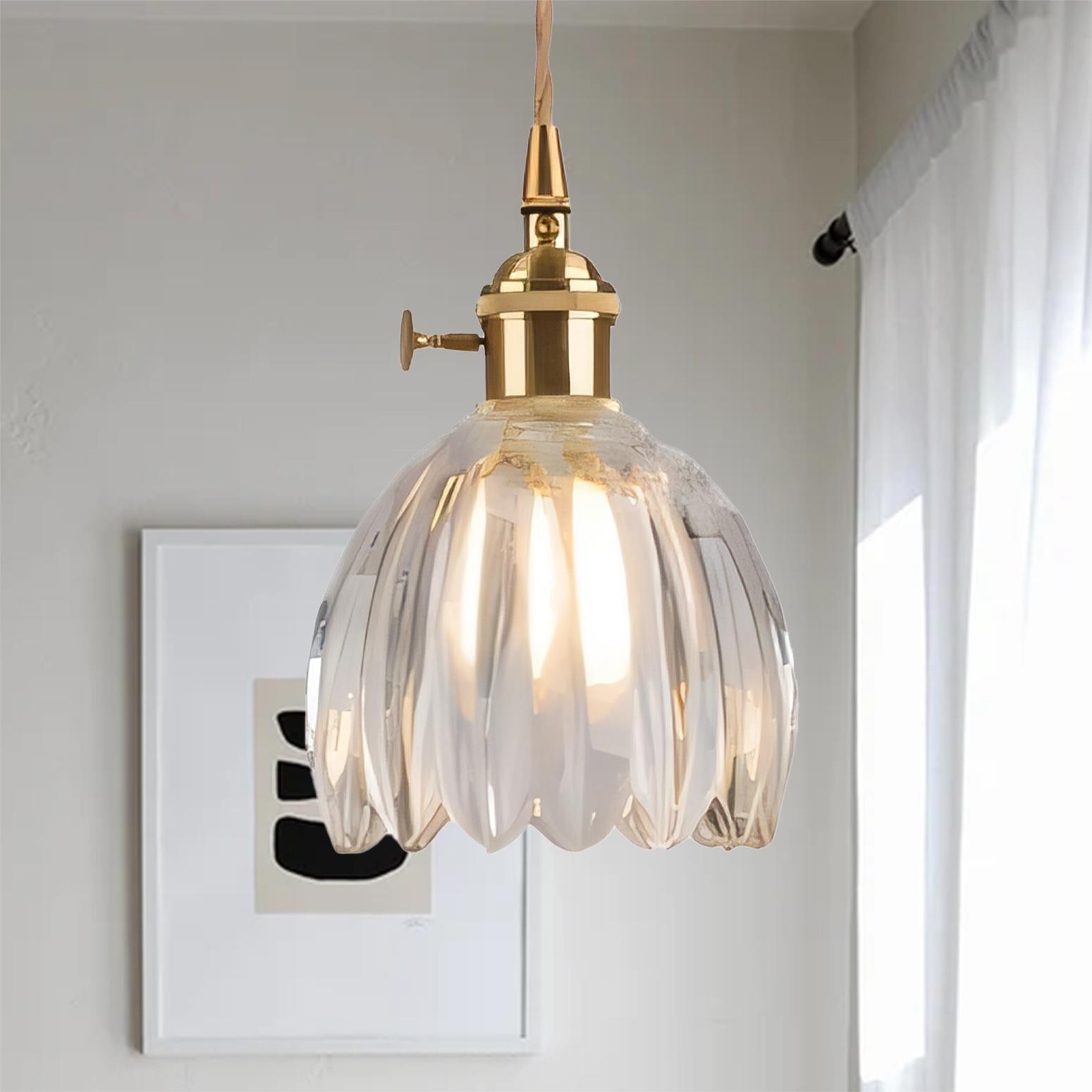 Japanese Retro Glass Flower Pendant Light S28