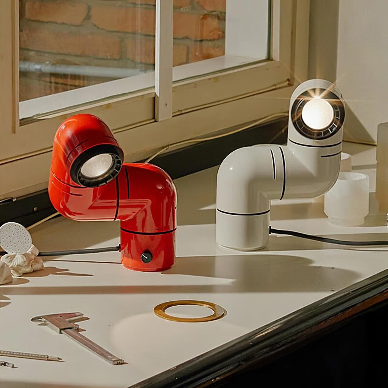 Red Tubular Table Lamp Suitable For Bedroom M20