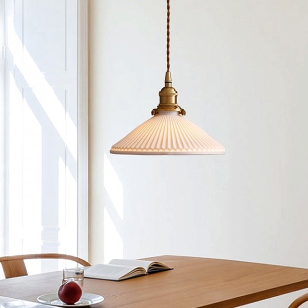 Modern Pleated Ceramic Pendant Light S122