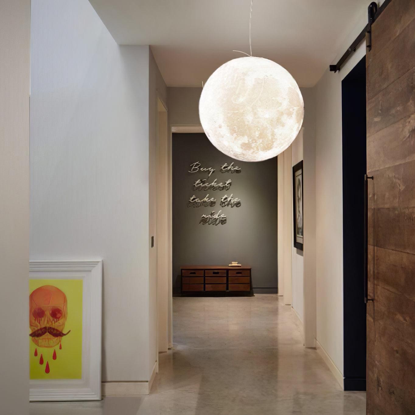 Modern Moon Globe Pendant Light – Minimalist Decorative Lamp for Living Room S369