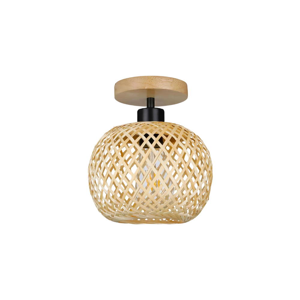 Plafonnier en bambou éthéré fait main D868 - Vue produit