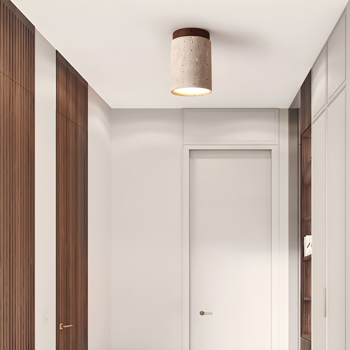 Marble Travertine Column Ceiling Lamp M510