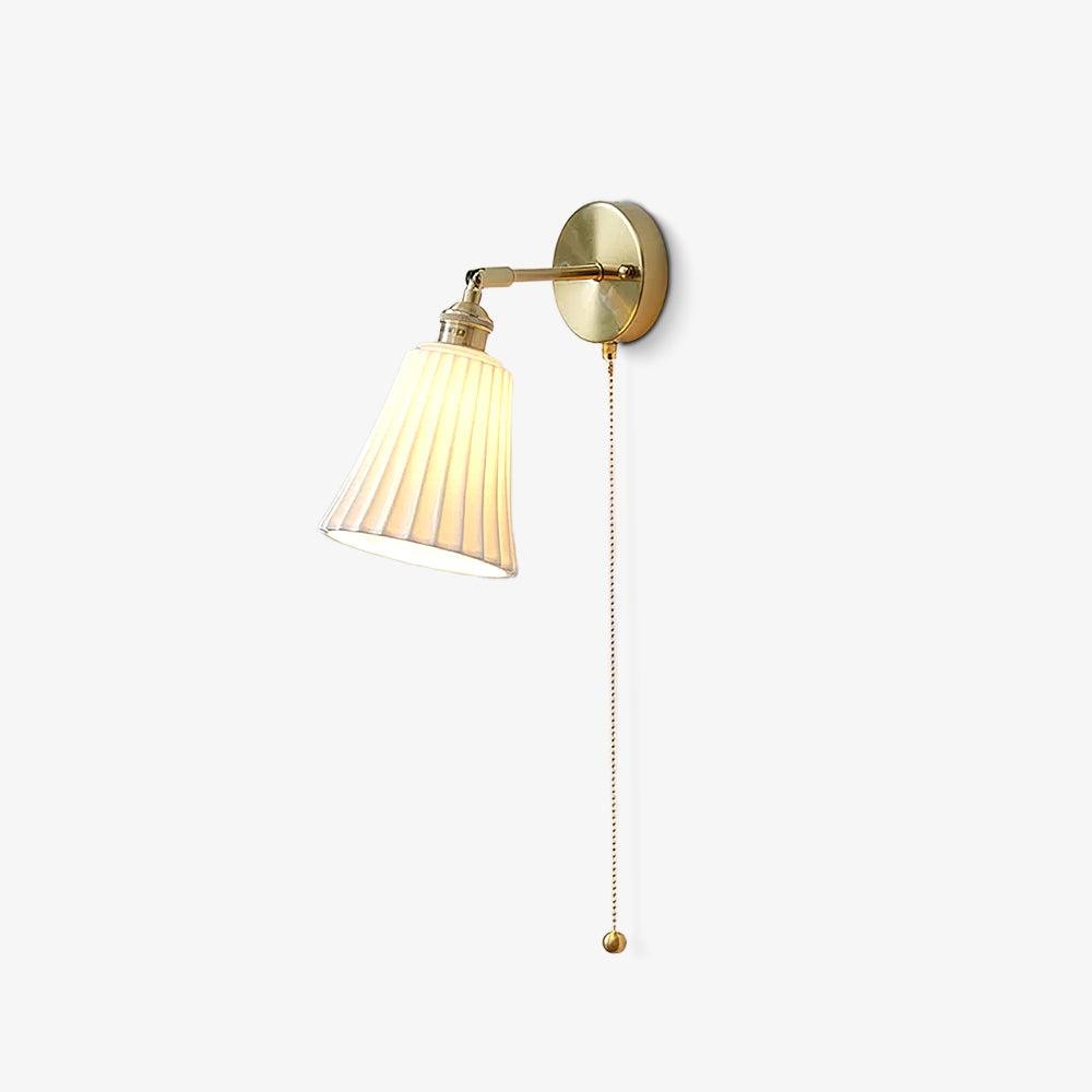 Modern Pull Cord Metal Ceramics Indoor Wall Lamp for Bedroom M506