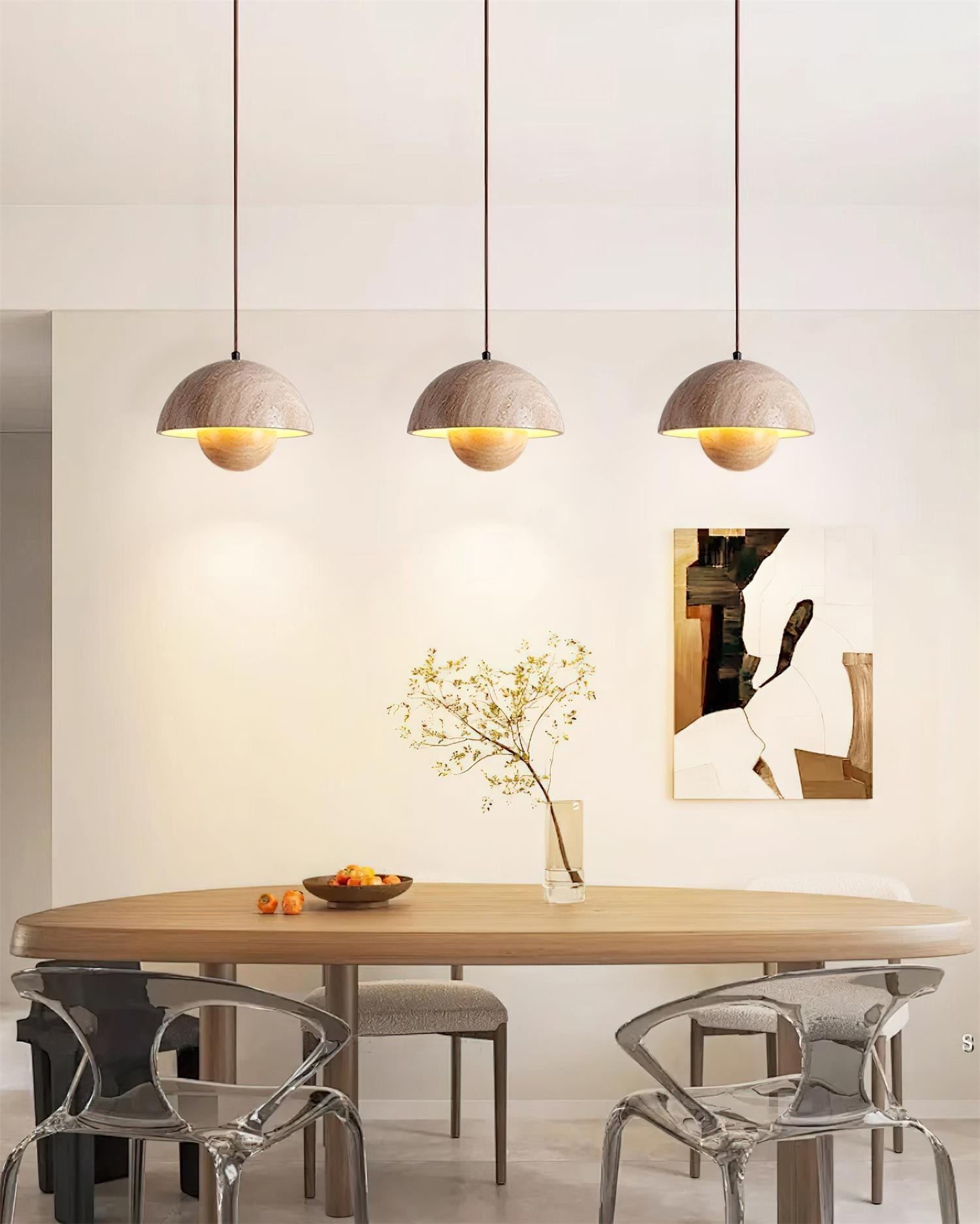 Natural Travertine Flower Bud Design Pendant Lamp G70