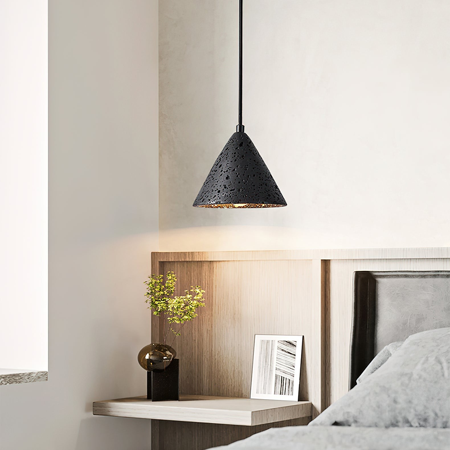 Wabi-Sabi Style Creative Travertine Pendant Light M18