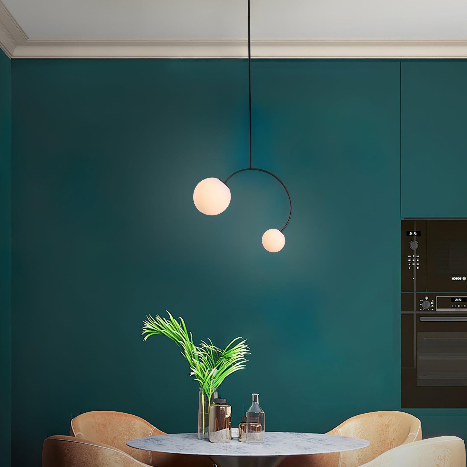 Creative Double Heads Glass Pendant Lamp M493