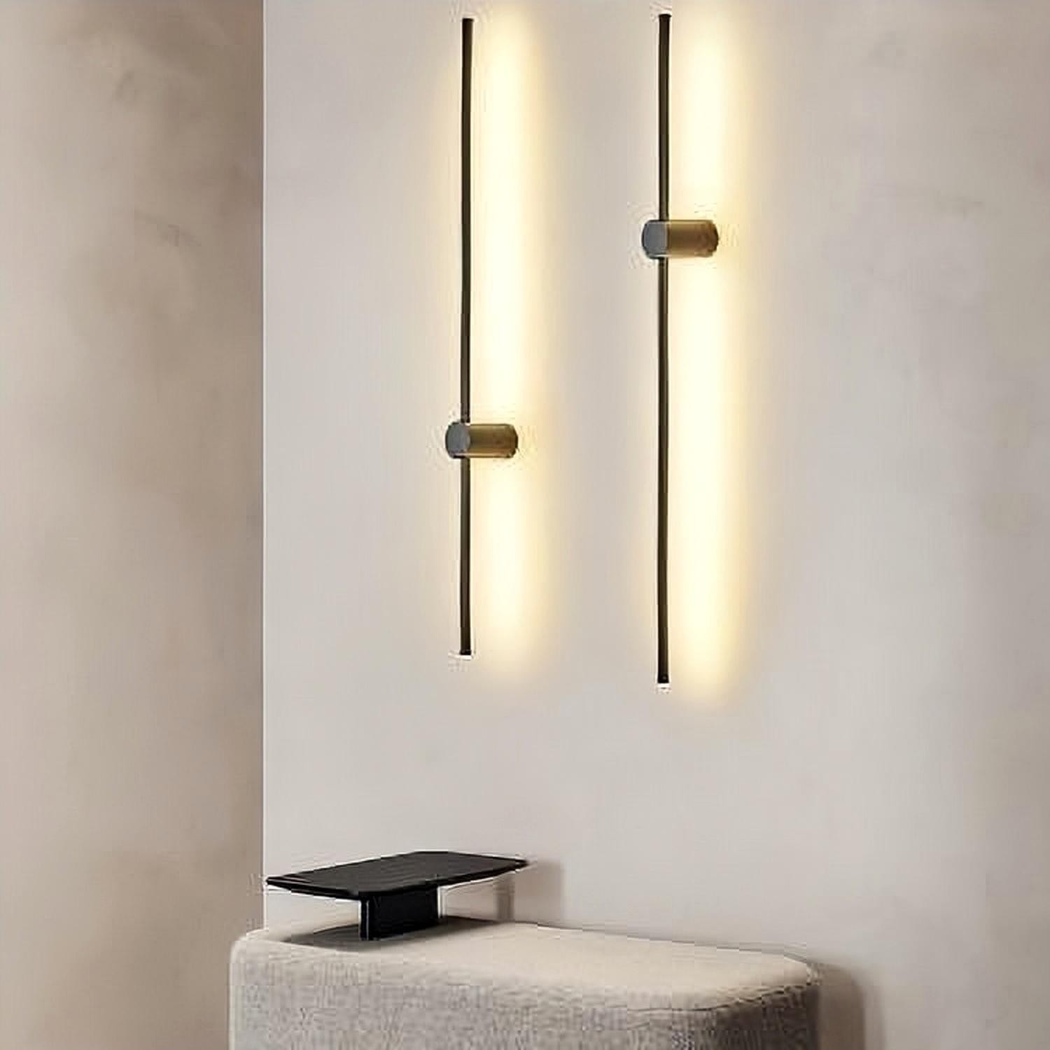 Modern Industrial Black Linear LED Wall Light