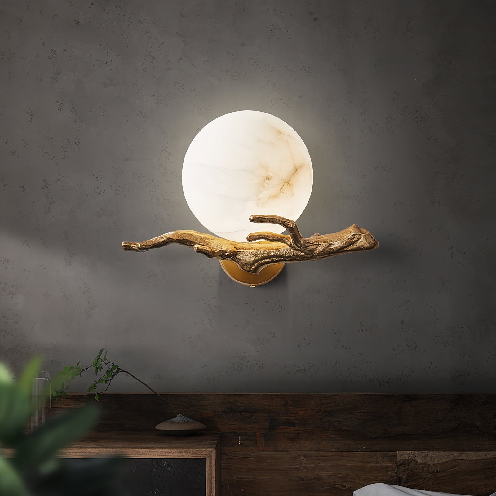 Retro Twigs Alabaster Wall Lamp D435