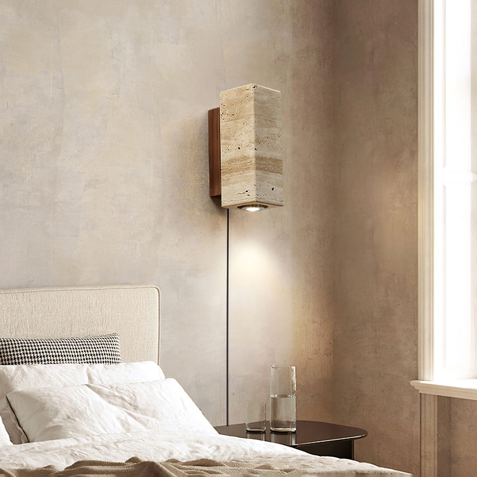 Vintage Marble Travertine Wall Lamp M577