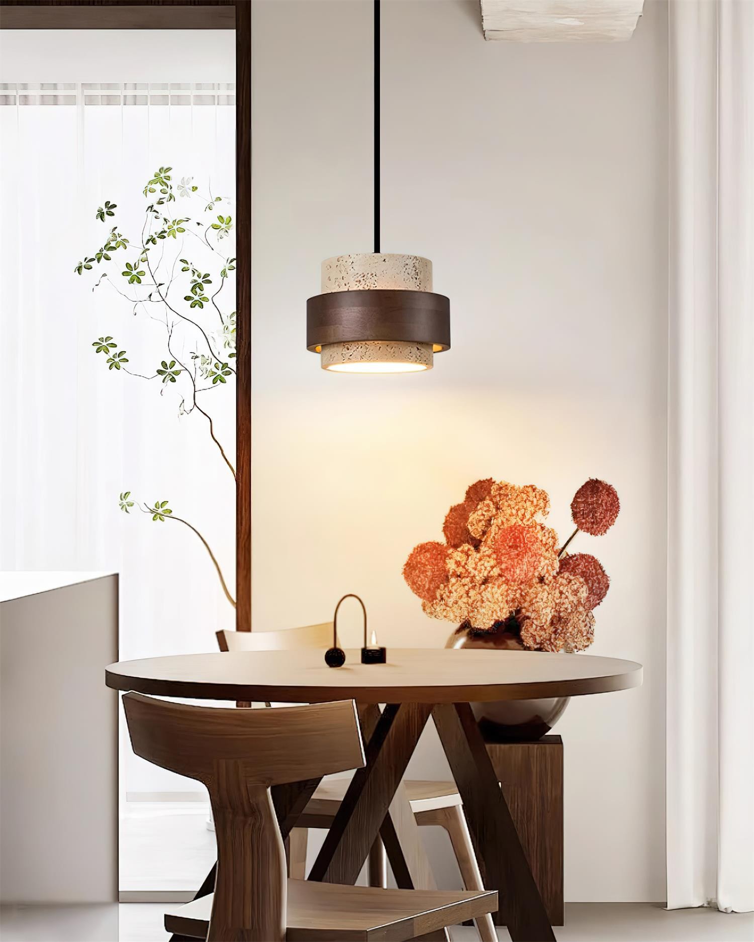 Cylinder Travertine Pendant Lamp M271