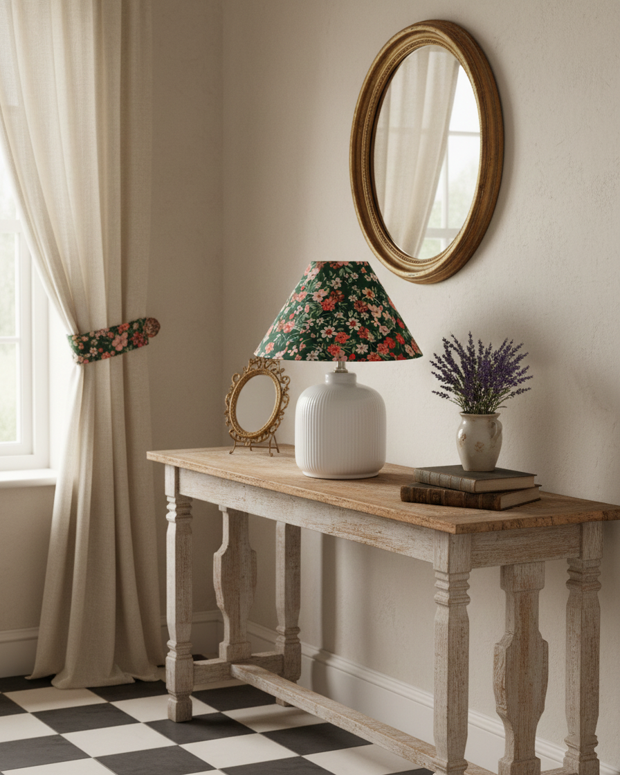 Evergreen Floral Table Lamp D327