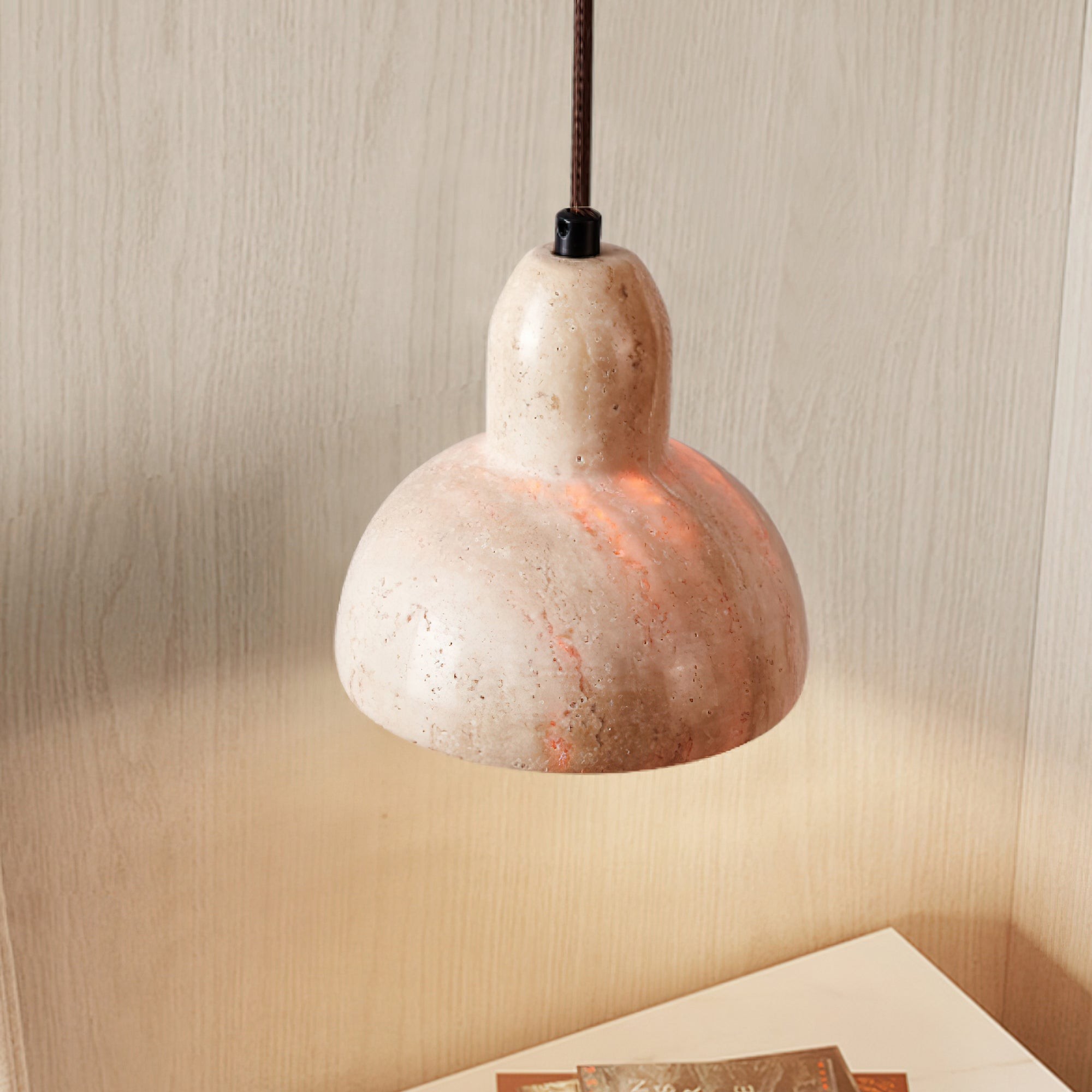 Wabi-Sabi Style Creative Travertine Pendant Light M18
