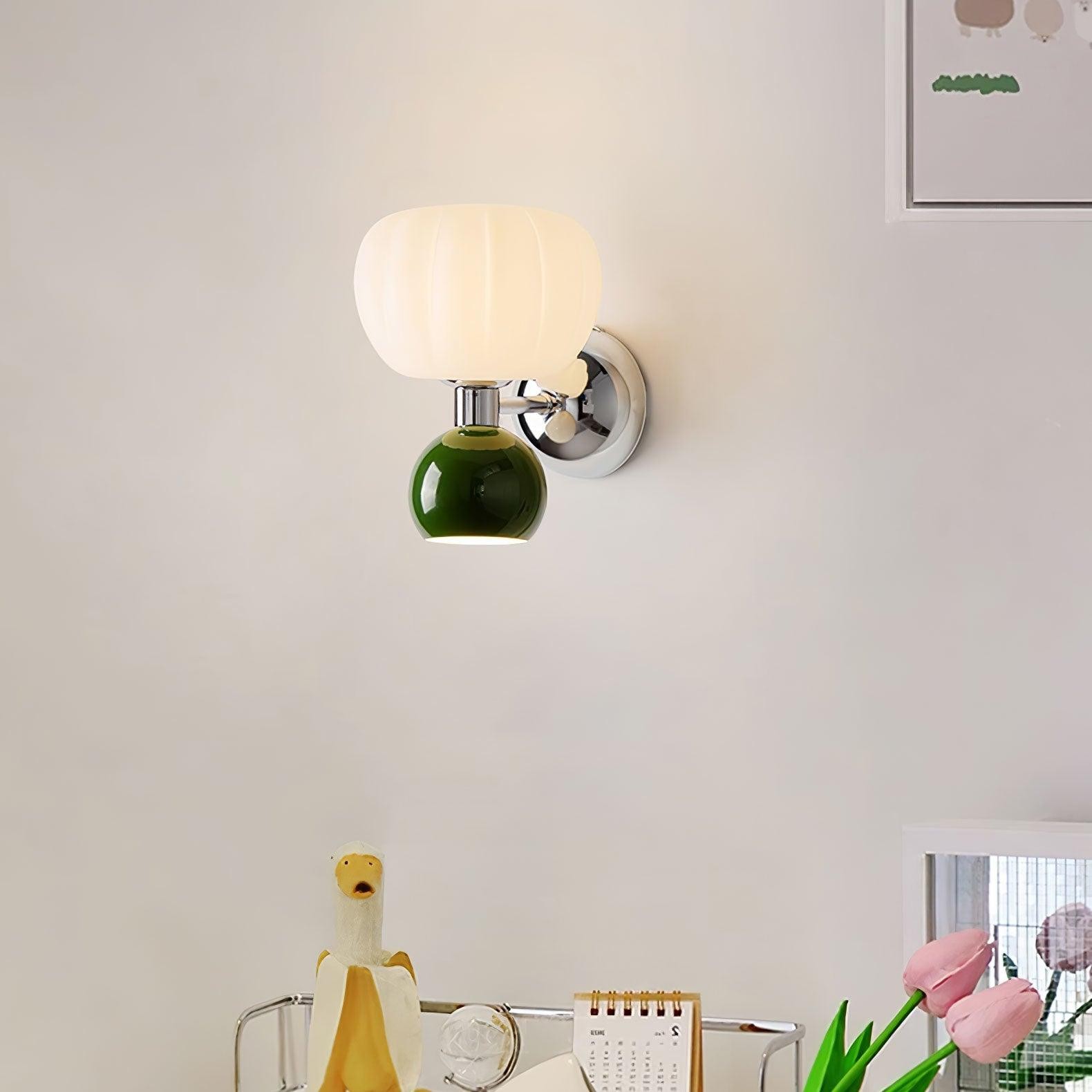 Cream Style Bedroom Bedside Pumpkin Wall Sconce M540