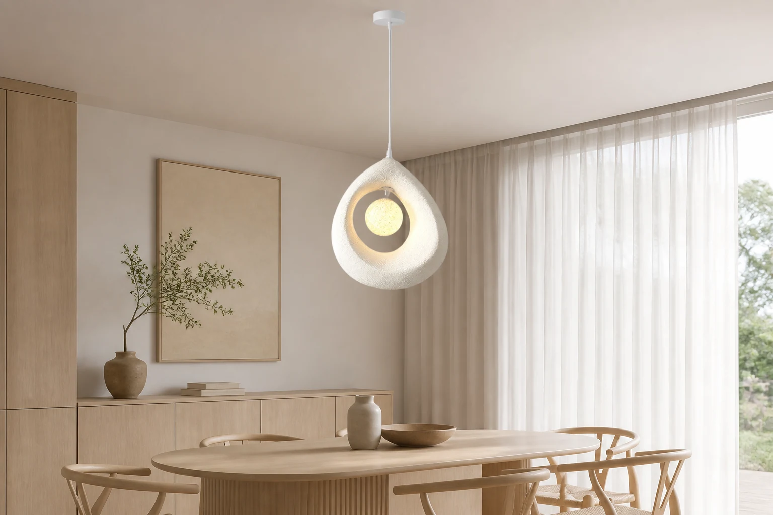 Livsstilsrumsscen med pendellampan The Art of Refinement D904