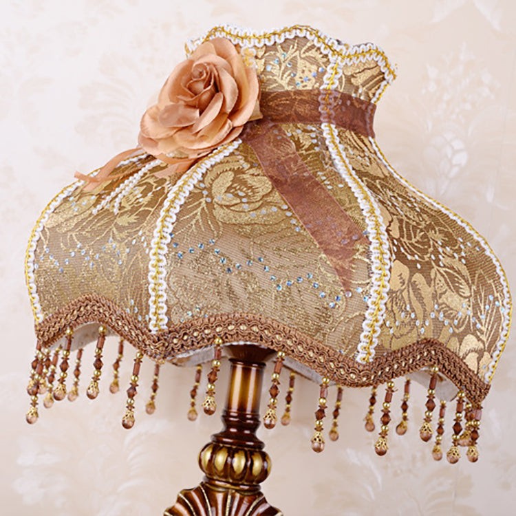 Pastoral Flower Lampshade Carved Table Lamp M13
