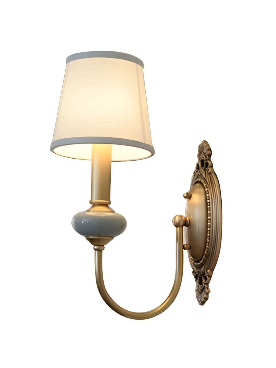 Elaris Elegant Fabric Copper Wall Sconce – Luxury European Style T447