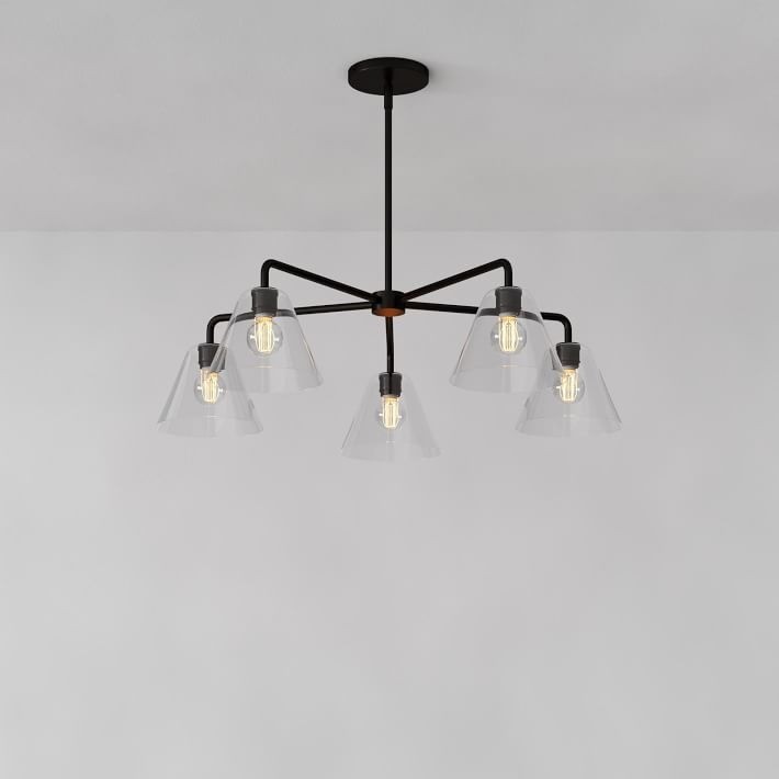 Conica Sculptural 5-Light Cone Chandelier - Modern Glass Lighting for Home T230