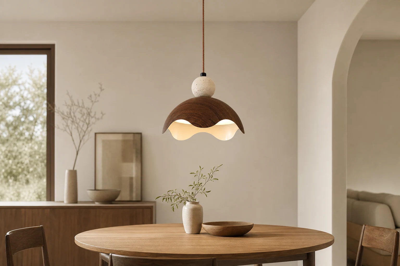 Lampa wisząca Somira D166 pokazana jako stylowa scena oświetlenia wiszącego