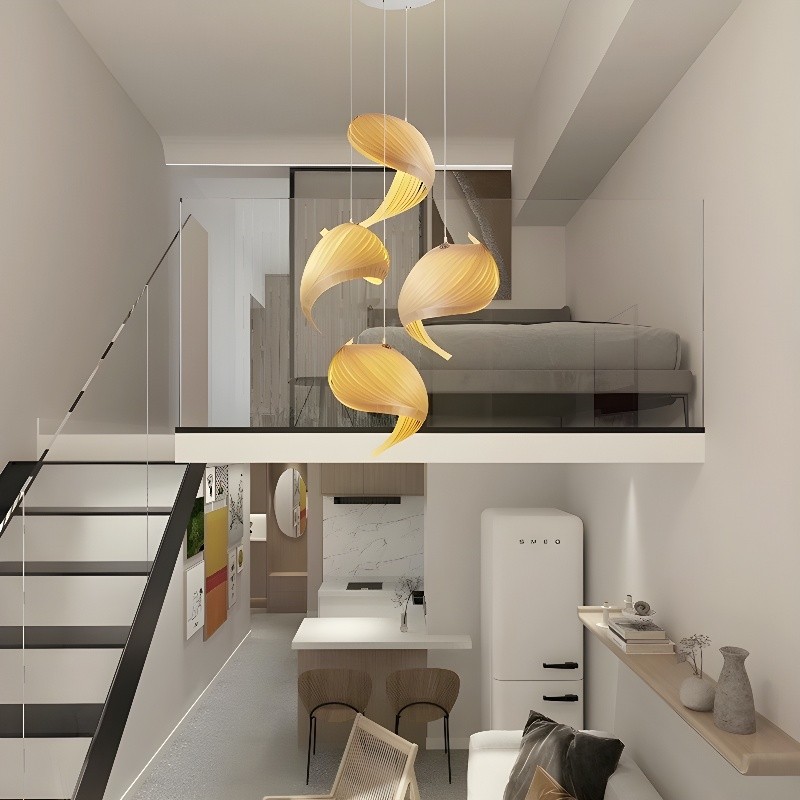 Creative Wooden Nautilus Shell Pendant Light S170