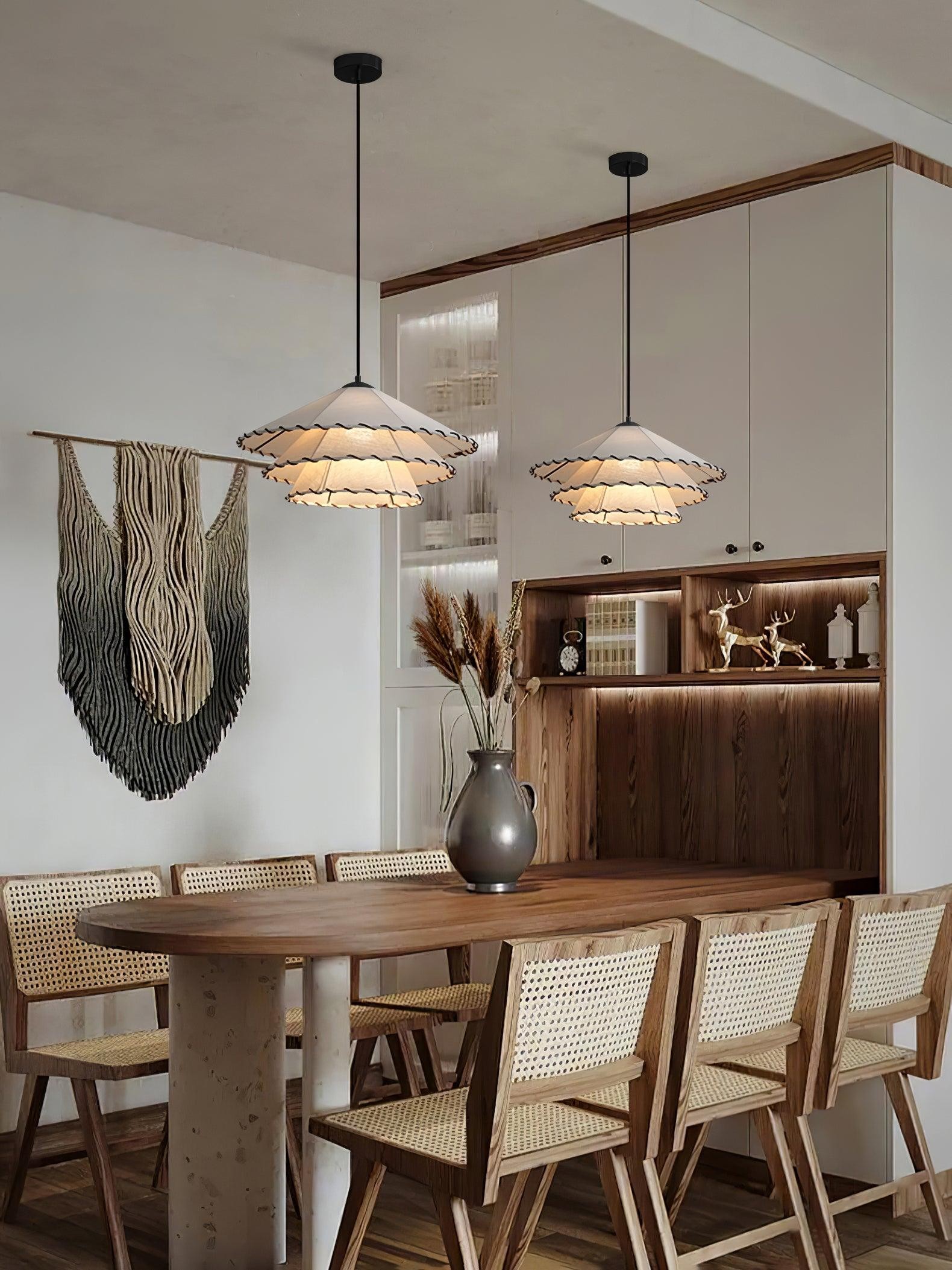 Vinatge Lotus Leaf Fabric Pendant Light M343