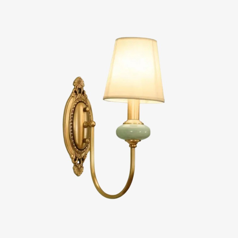 Elaris Elegant Fabric Copper Wall Sconce – Luxury European Style T447