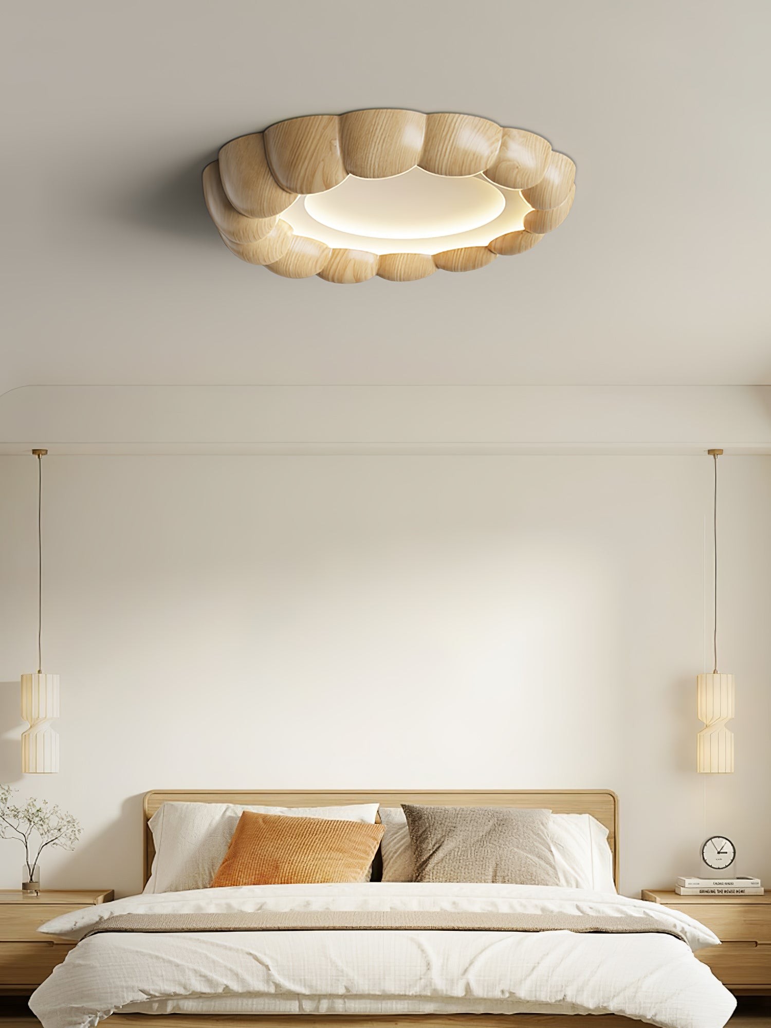 Faux Wood Ripple Ceiling Lamp M559