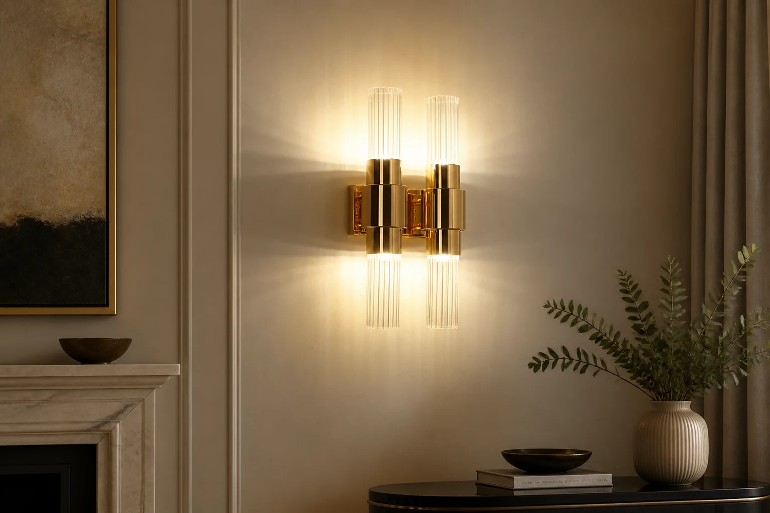VILLEA wall lamp in a warm product-in-context scene