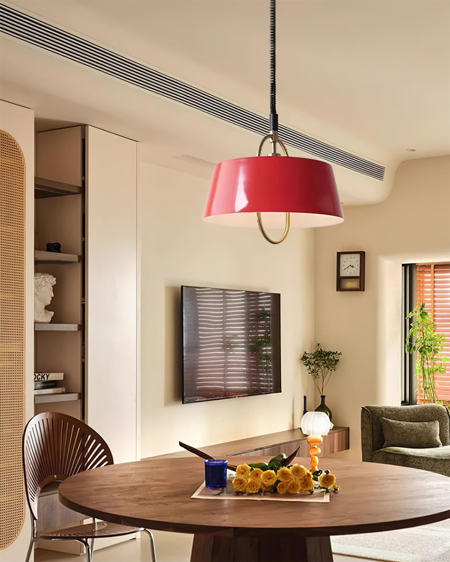 Retro Classic Drum Shaped Retractable Metal Pendant Lamp M409