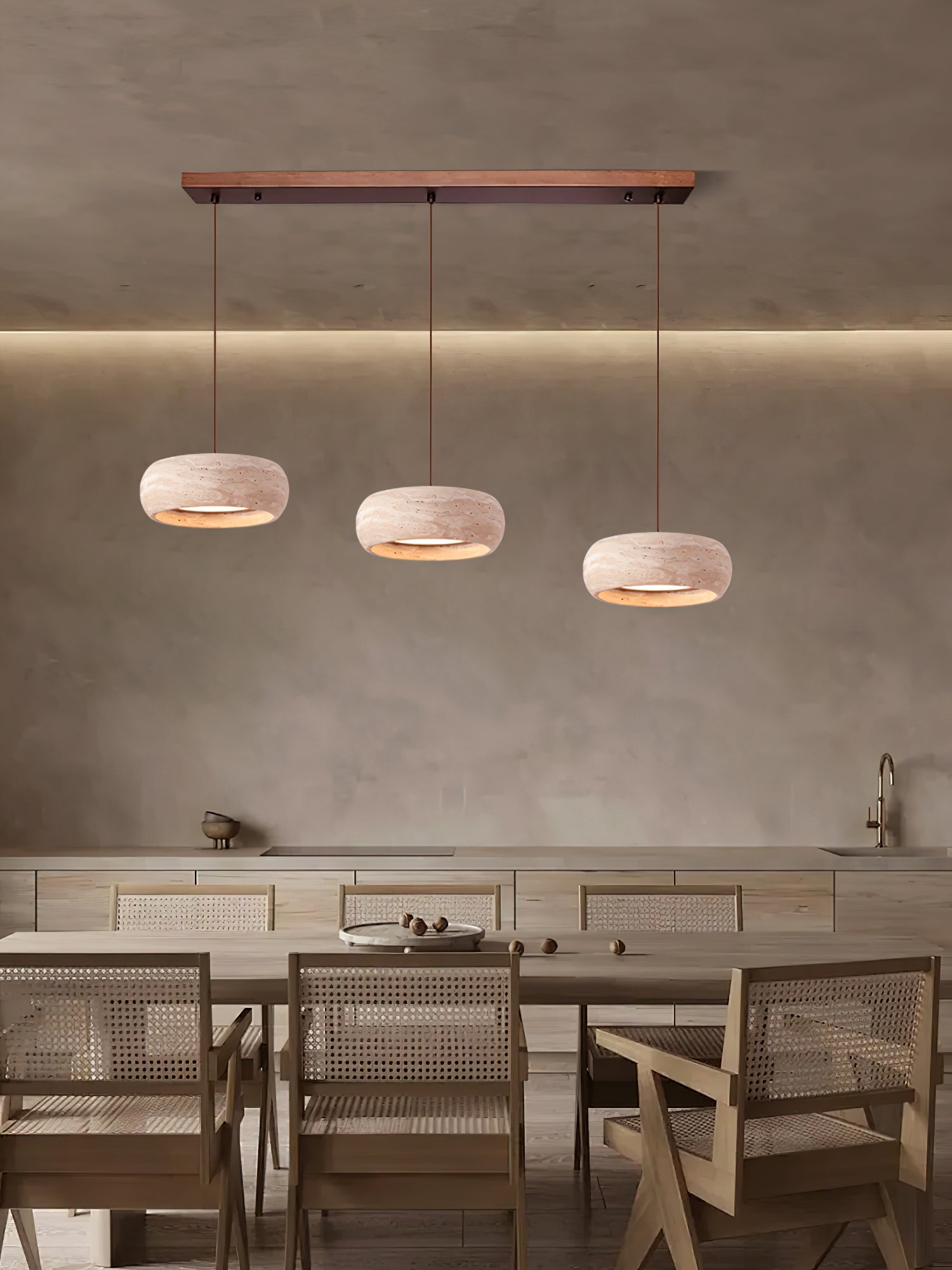 Travertine Drum Pendant Lamp D608