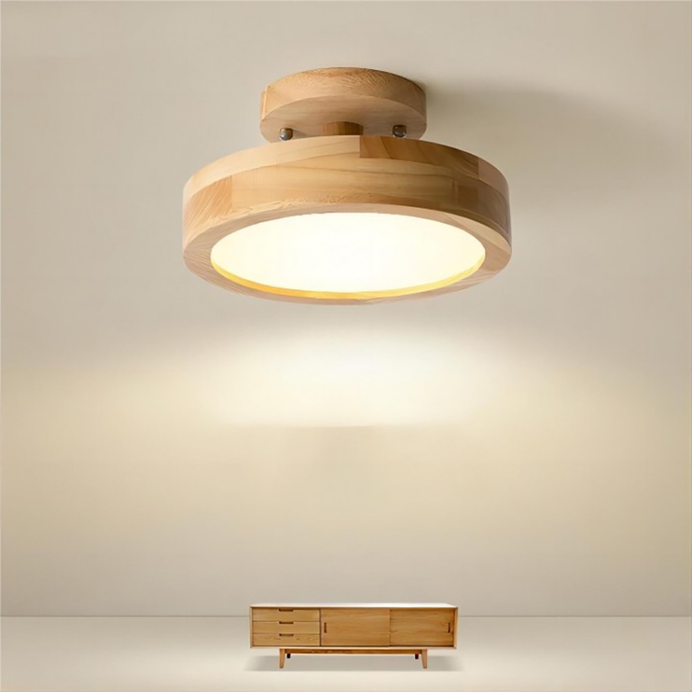 Nordic Macaroon Wooden Round Ceiling Lamp S82