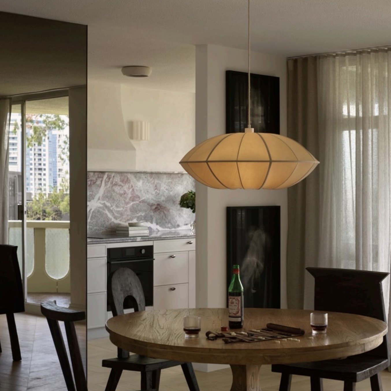 Nordic Minimalist Fabric Bubble Pendant Light S138